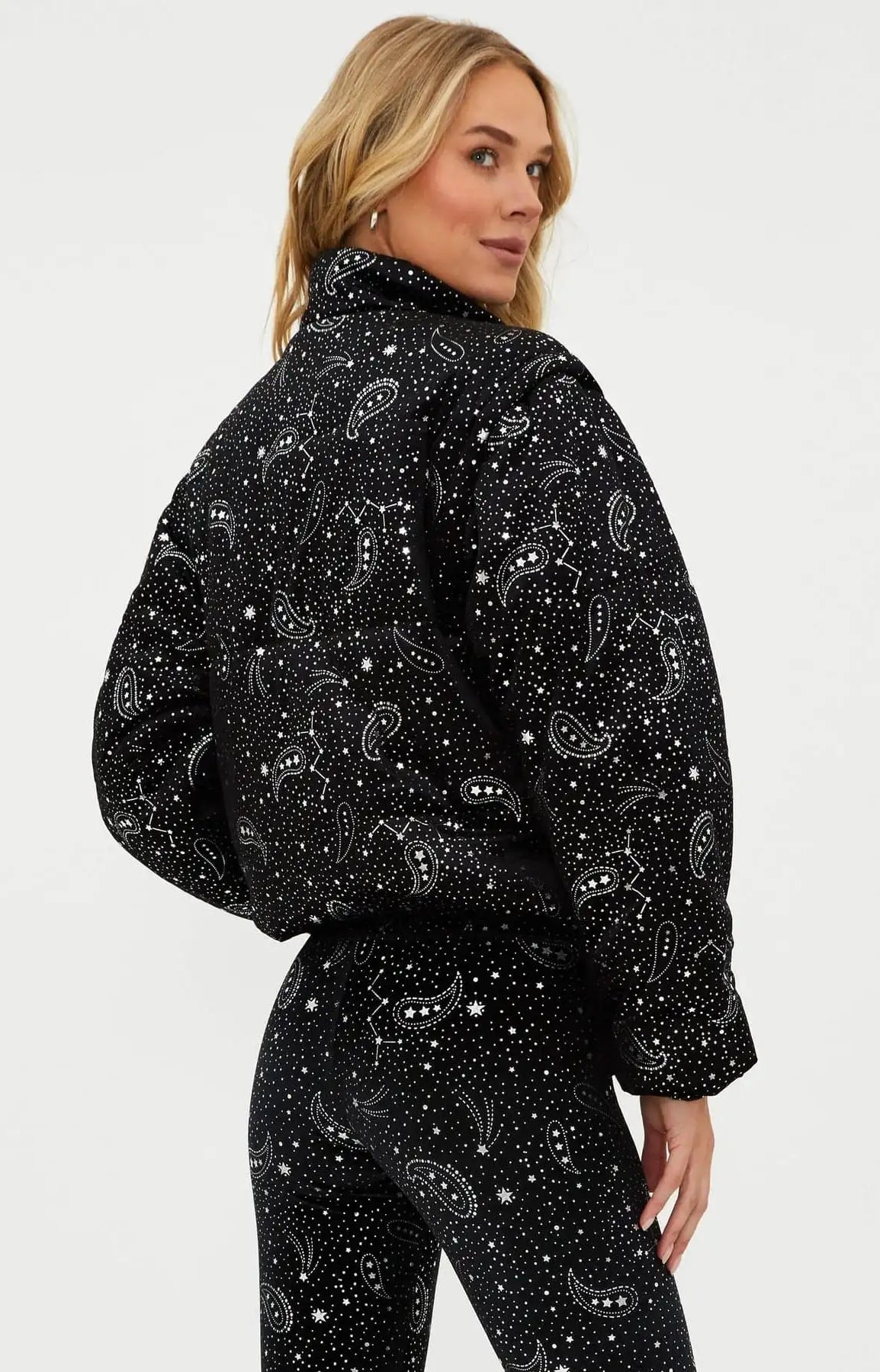 Beach Riot Kris Convertible Shooting Stars Puffer Jacket Jacket by Beach Riot as seen on celebrities