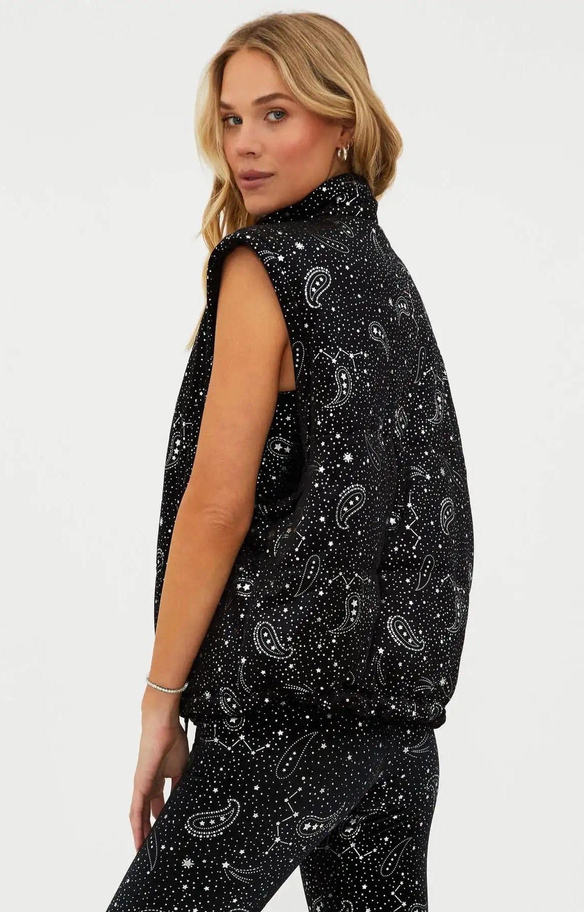 Beach Riot Kris Convertible Shooting Stars Puffer Jacket Jacket by Beach Riot as seen on celebrities