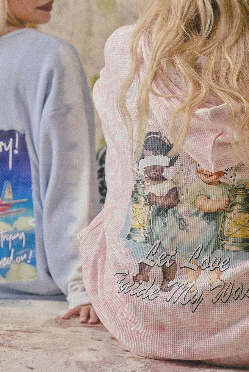 Boys Lie Let Love Guide My Way Rhinestone Racer Hoodie