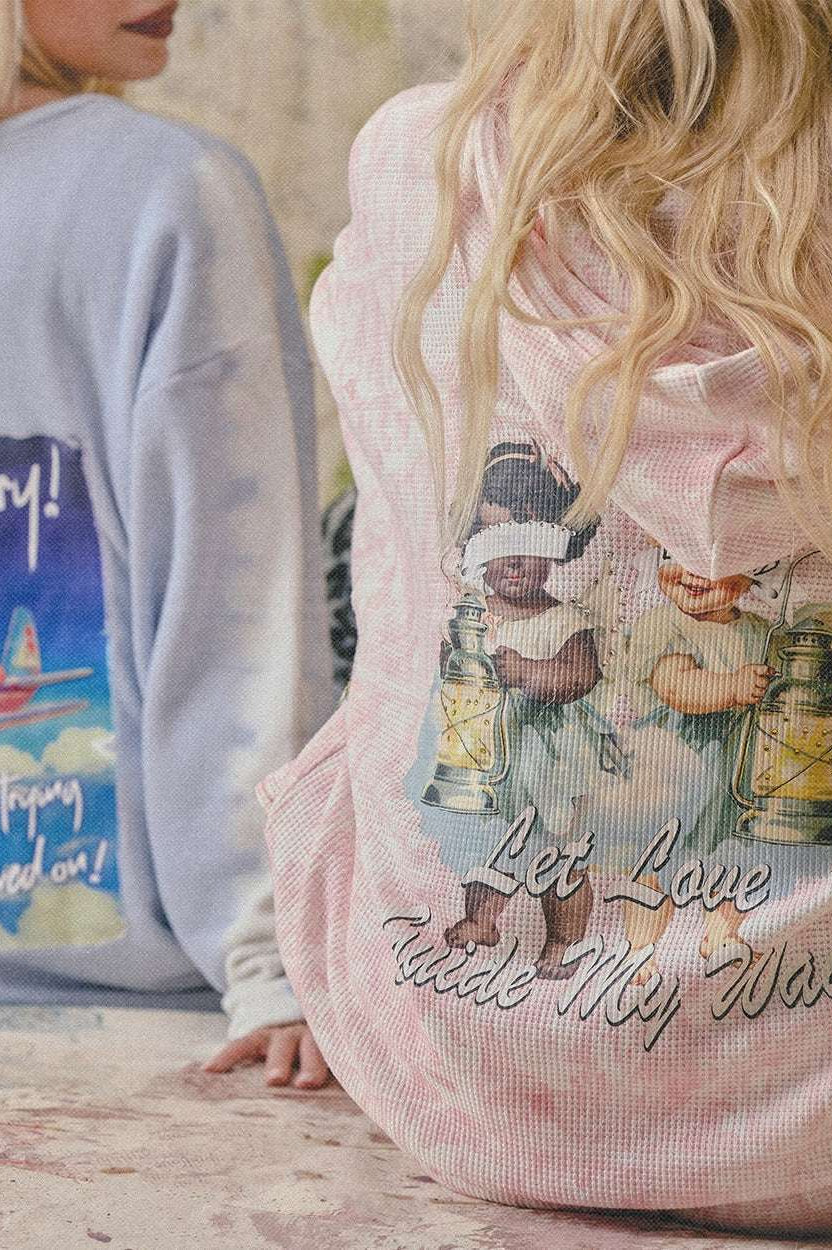 Boys Lie Let Love Guide My Way Rhinestone Racer Hoodie