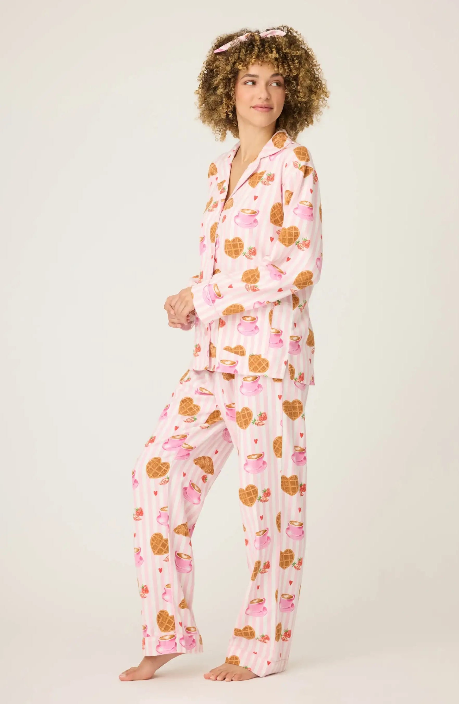 PJ Salvage Brunch Club Breakfast 3-Piece Flannel PJ Set