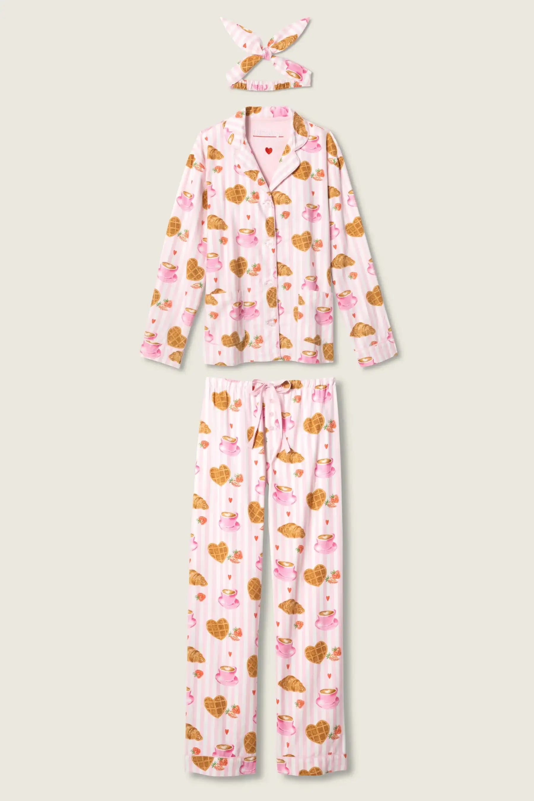 PJ Salvage Brunch Club Breakfast 3-Piece Flannel PJ Set
