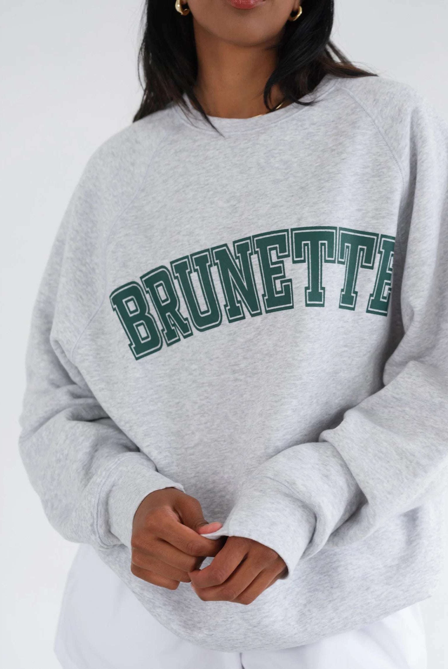 Brunette The Label "Brunette" Grey Varsity Hair Colour Not Your Boyfriend's Crew