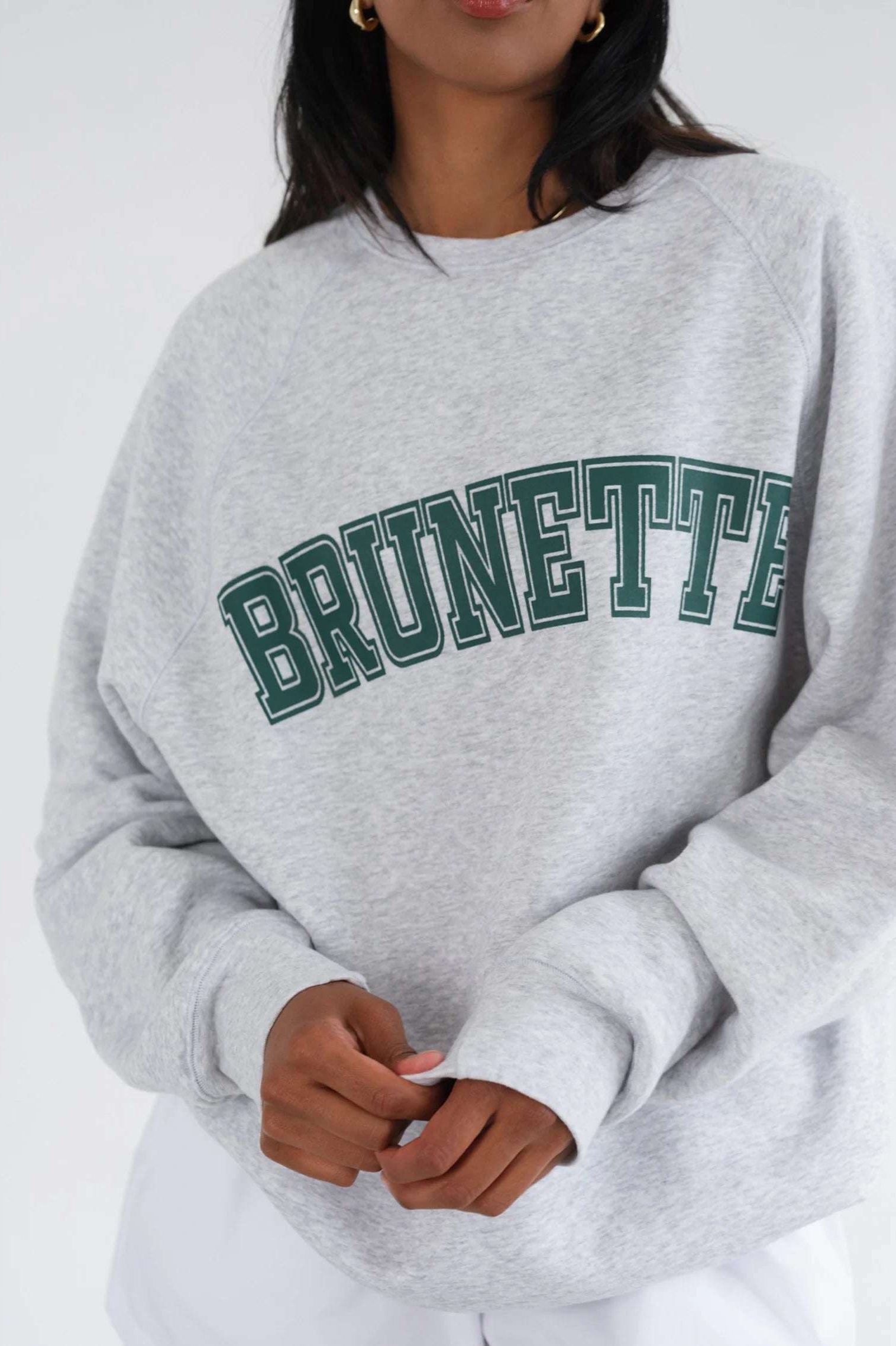 Brunette The Label "Brunette" Grey Varsity Hair Colour Not Your Boyfriend's Crew