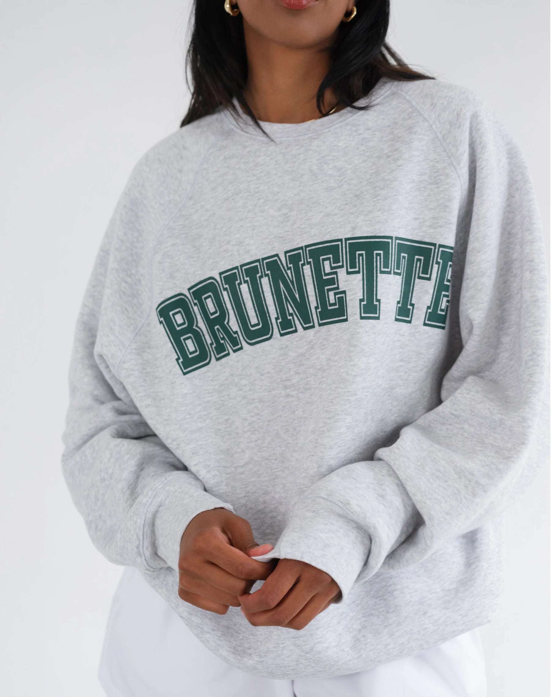 Brunette The Label "Brunette" Grey Varsity Hair Colour Not Your Boyfriend's Crew