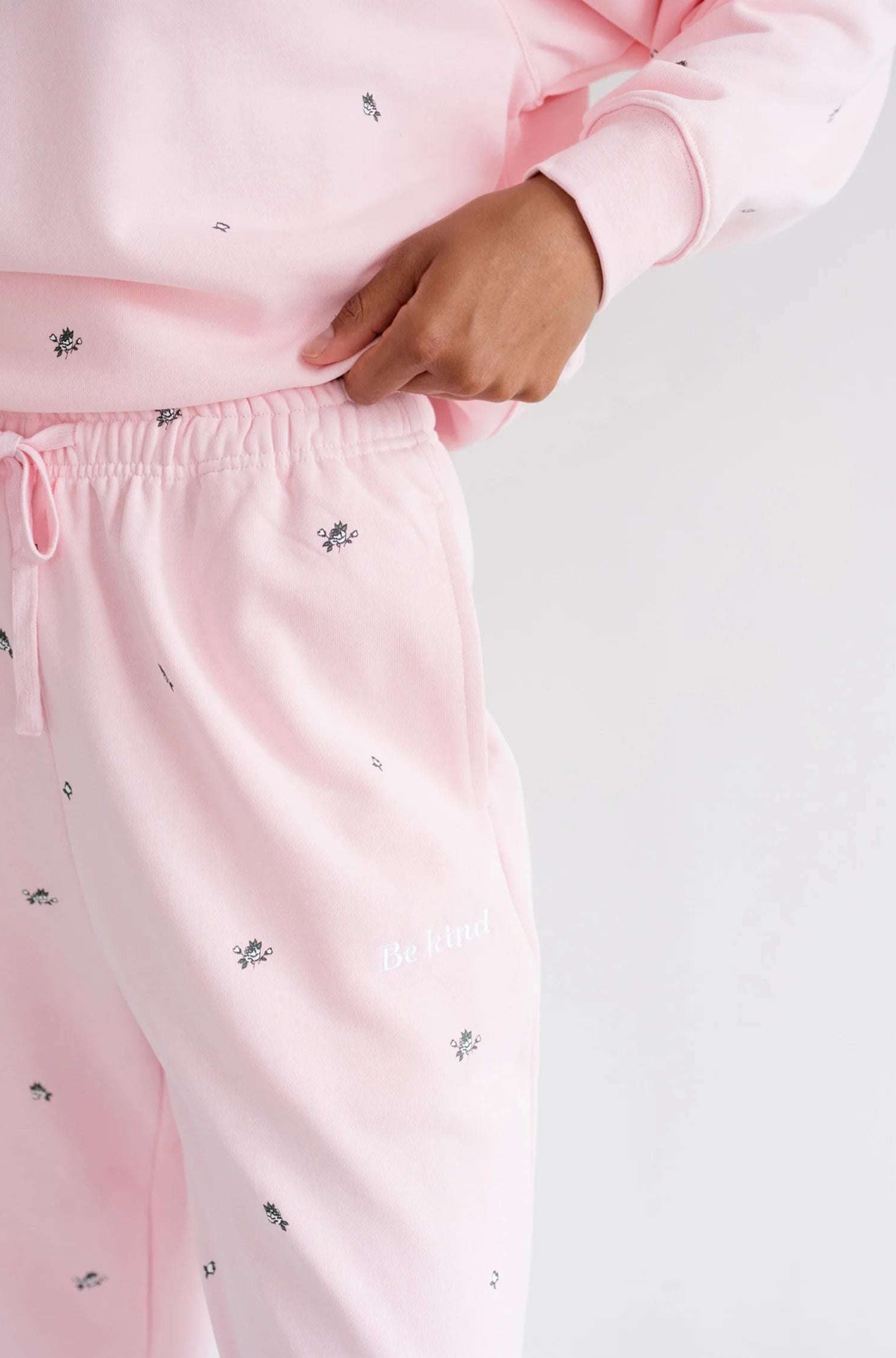 Brunette The Label "Be Kind" All Over Floral Oversized Joggers