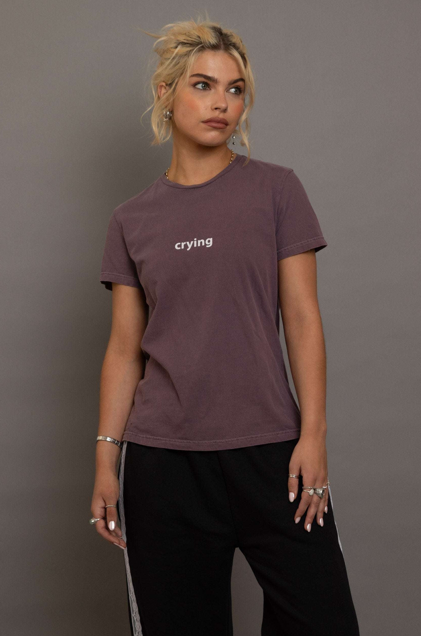 Daisy Street Crying Printed Tee T-Shirts by Daisy Street as seen on celebrities