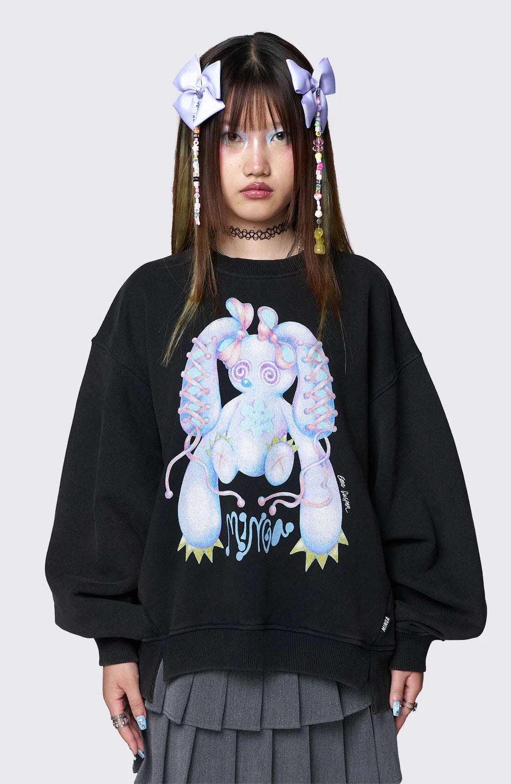 Minga London x Ema Gaspar Bunny Graphic Sweatshirt Sweater by Minga London as seen on celebrities