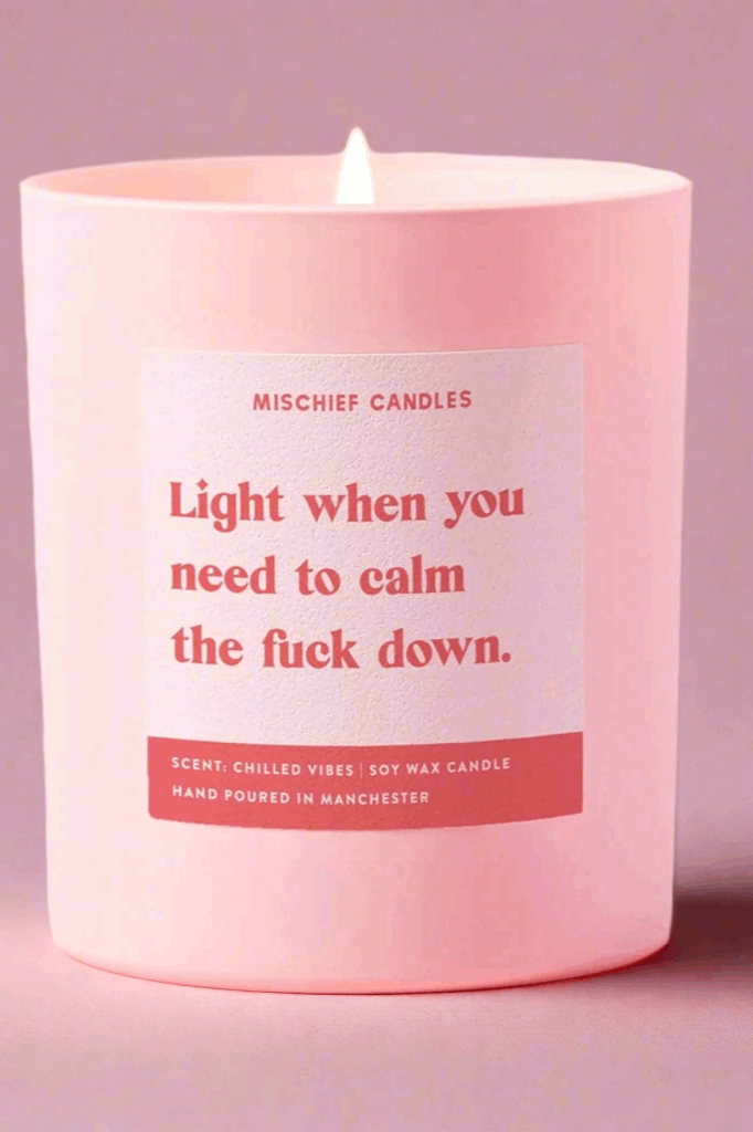 Funny Calm the Fuck Down Friendship Gift Funny Candle Candles by Mischief Candles as seen on celebrities