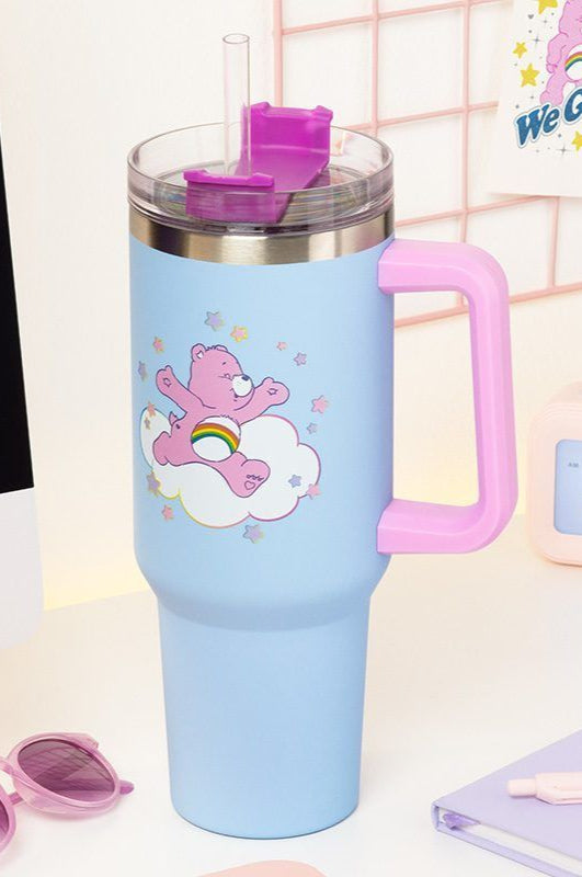 Care Bears 1200ml Insulated Cup and Straw Travel Mug by Paladone as seen on celebrities