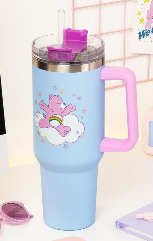 Care Bears 1200ml Insulated Cup and Straw Travel Mug by Paladone as seen on celebrities
