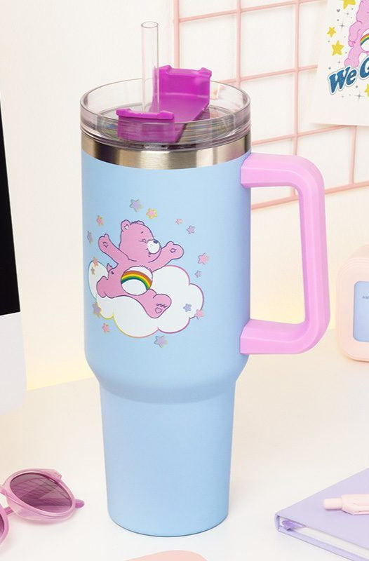 Care Bears 1200ml Insulated Cup and Straw Travel Mug by Paladone as seen on celebrities