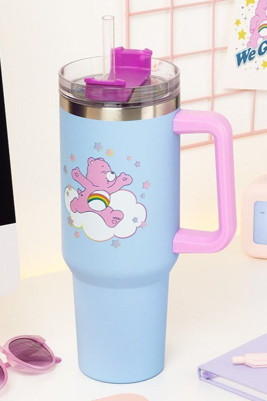 Care Bears 1200ml Insulated Cup and Straw Travel Mug by Paladone as seen on celebrities