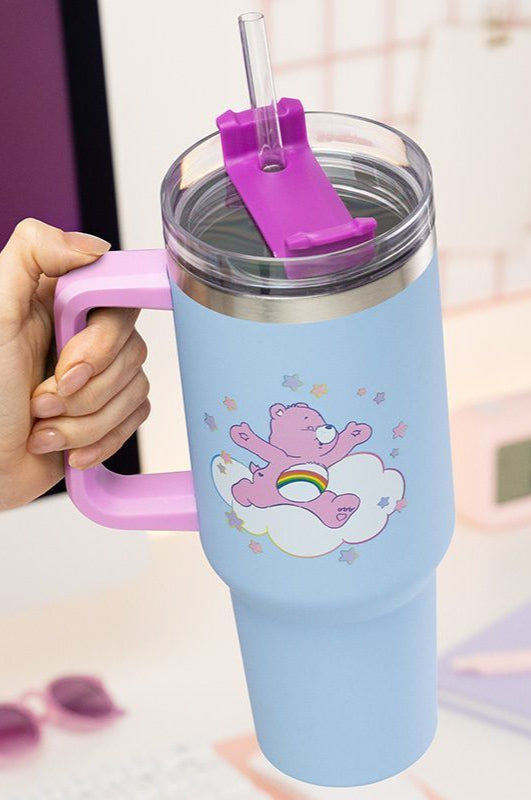 Care Bears 1200ml Insulated Cup and Straw Travel Mug by Paladone as seen on celebrities