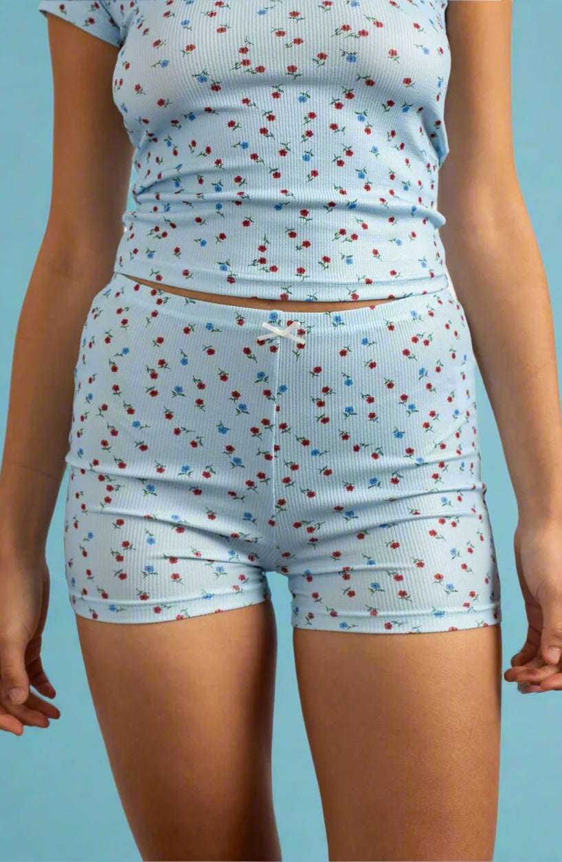 Daisy Street Ribbed Jersey Shorts Pyjamas by Daisy Street as seen on celebrities