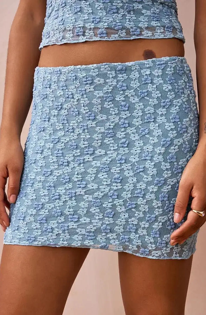 Daisy Street Bubble Floral Lace Mini Skirt Mini Skirt by Daisy Street as seen on celebrities