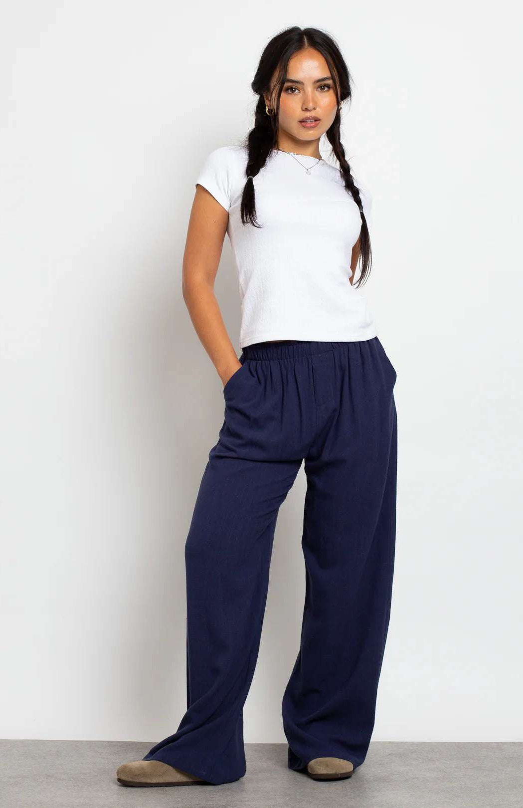 Daisy Street Mid Rise Wide Leg Joggers Jogger Bottoms by Daisy Street as seen on celebrities