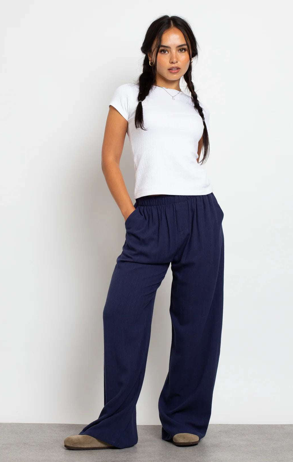 Daisy Street Mid Rise Wide Leg Joggers Jogger Bottoms by Daisy Street as seen on celebrities