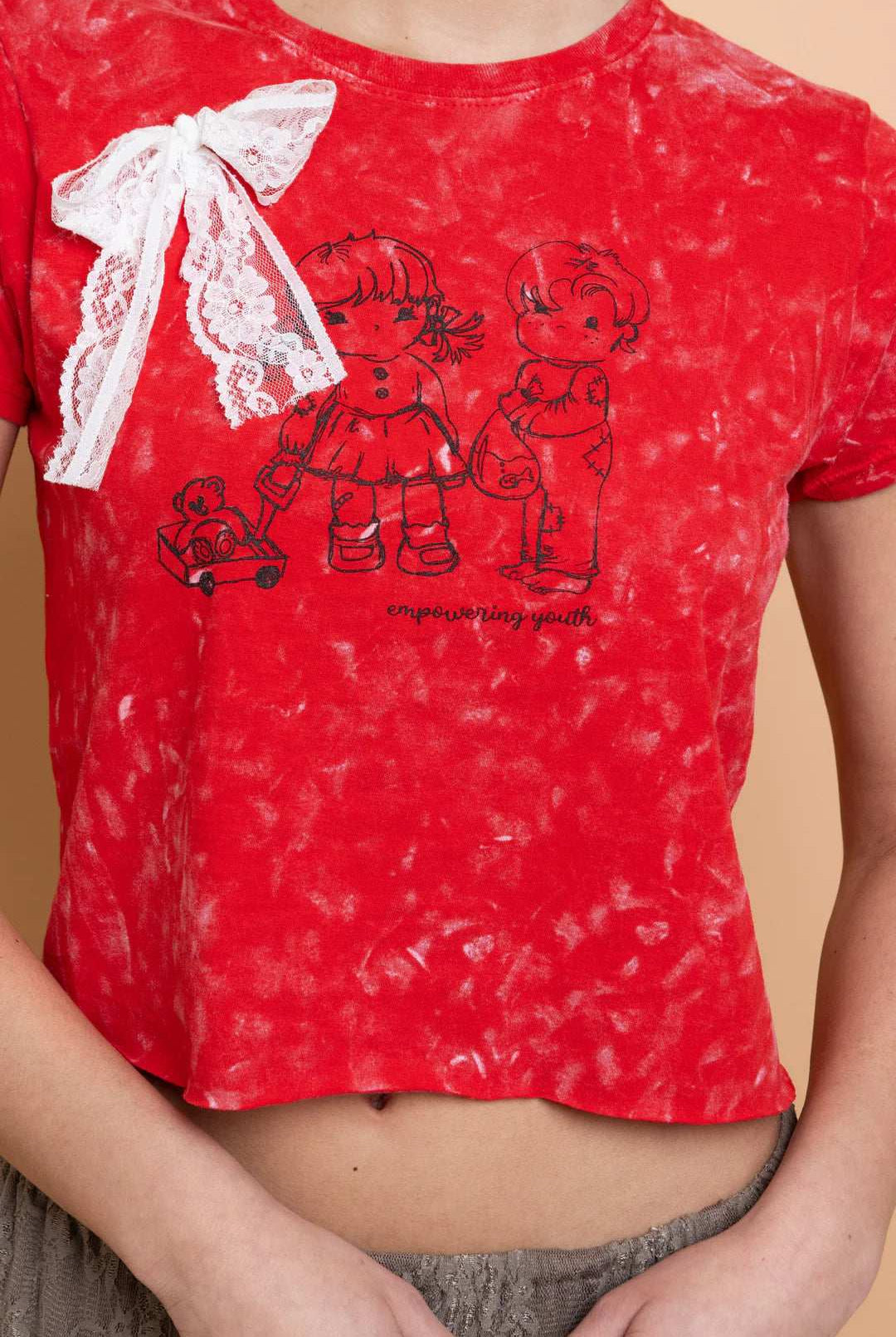 Daisy Street Youth Snow Washed Baby Tee T-Shirts by Daisy Street as seen on celebrities