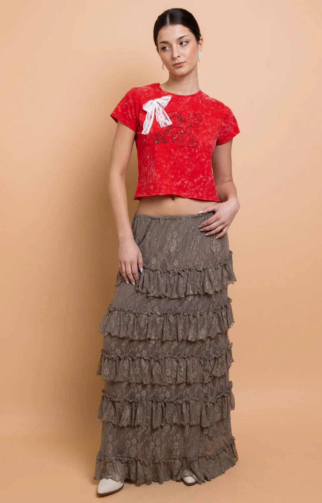 Daisy Street Youth Snow Washed Baby Tee T-Shirts by Daisy Street as seen on celebrities