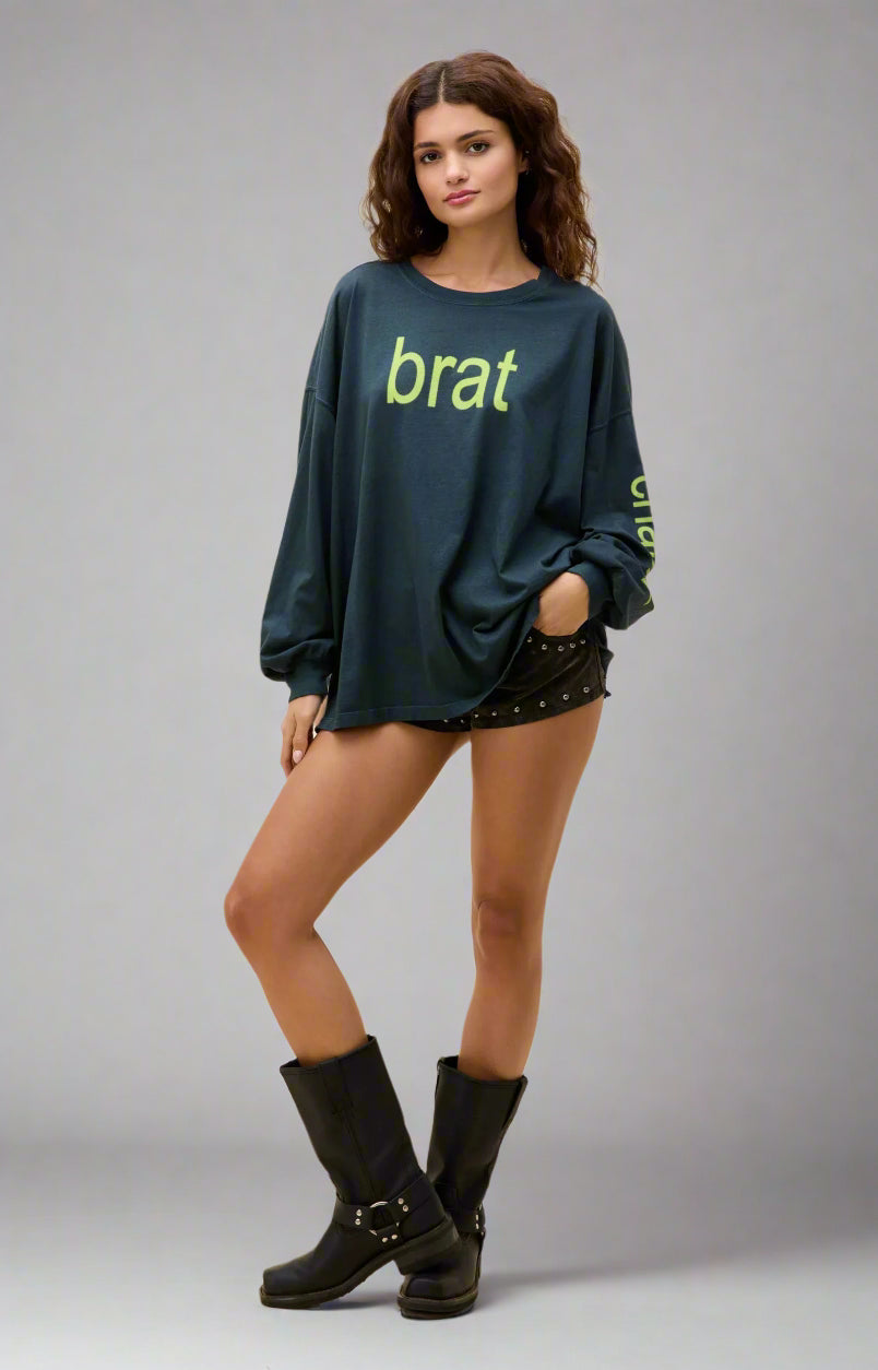 Daydreamer LA CHARLI XCX Brat Long Sleeve Tee T-Shirt by Daydreamer LA as seen on celebrities