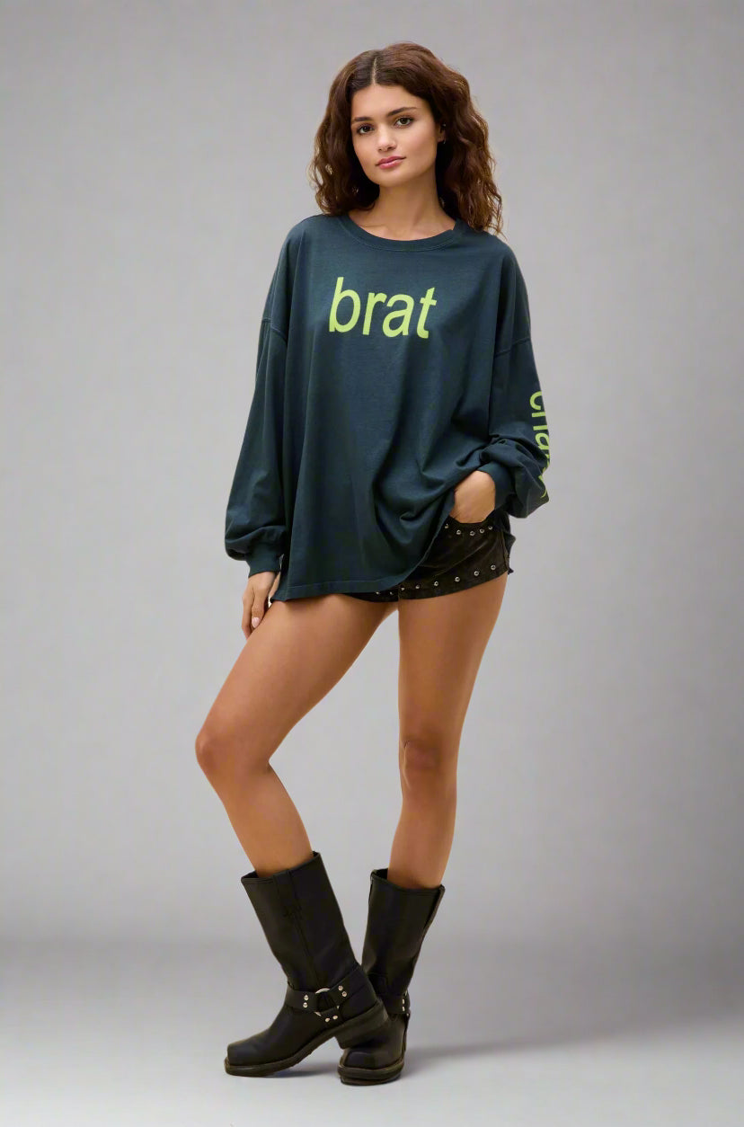 Daydreamer LA CHARLI XCX Brat Long Sleeve Tee T-Shirt by Daydreamer LA as seen on celebrities