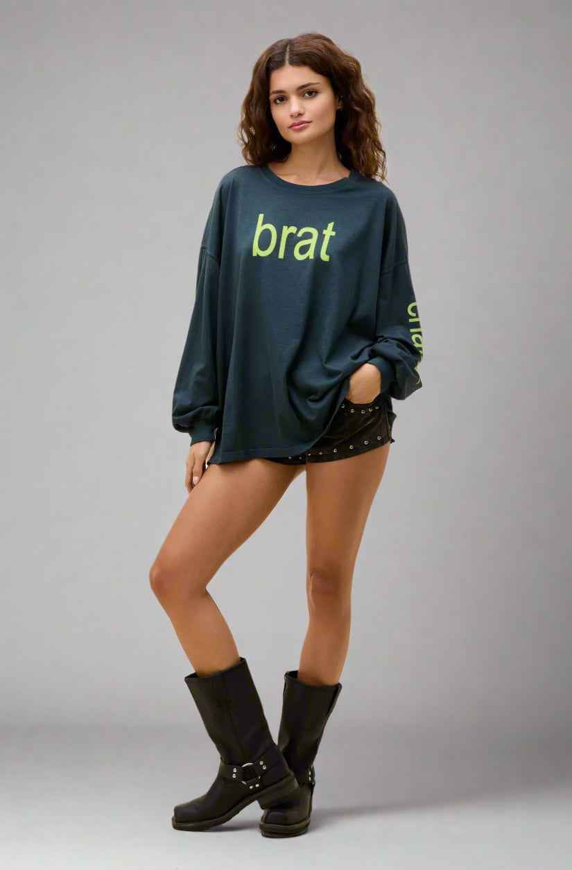 Daydreamer LA CHARLI XCX Brat Long Sleeve Tee T-Shirt by Daydreamer LA as seen on celebrities
