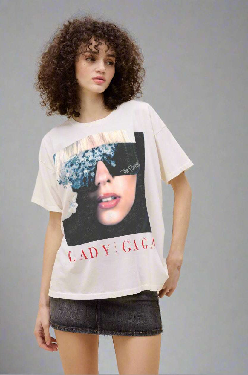 Daydreamer LA Lady Gaga The Fame Merch Tee T-Shirt by Daydreamer LA as seen on celebrities
