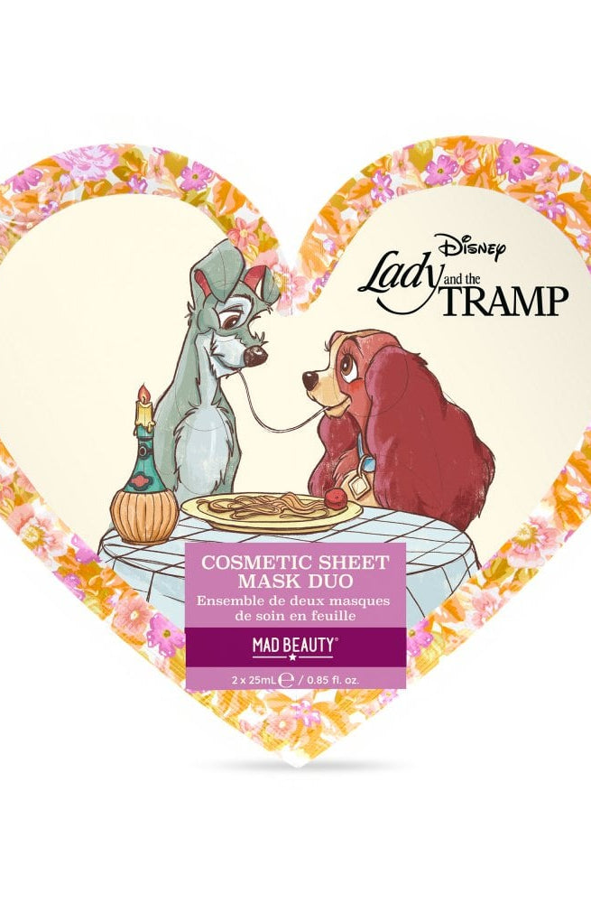 Disney Lady & The Tramp Cosmetic Sheet Mask Duo Face Mask by Mad Beauty as seen on celebrities