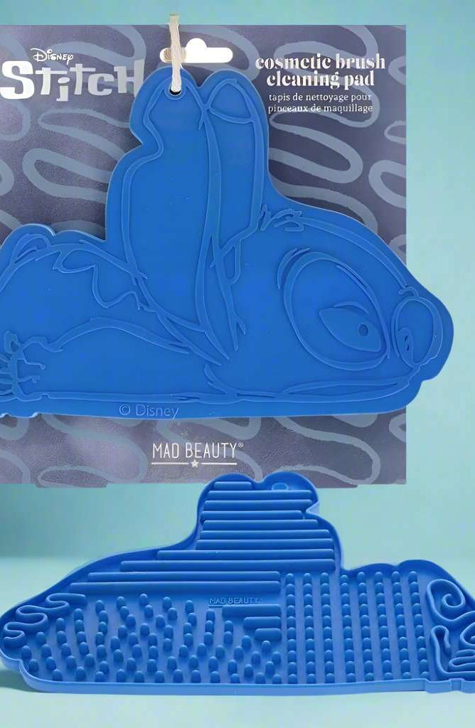 Disney Stitch Denim Cosmetic Brush Cleaning Pad Makeup Kit by Mad Beauty as seen on celebrities