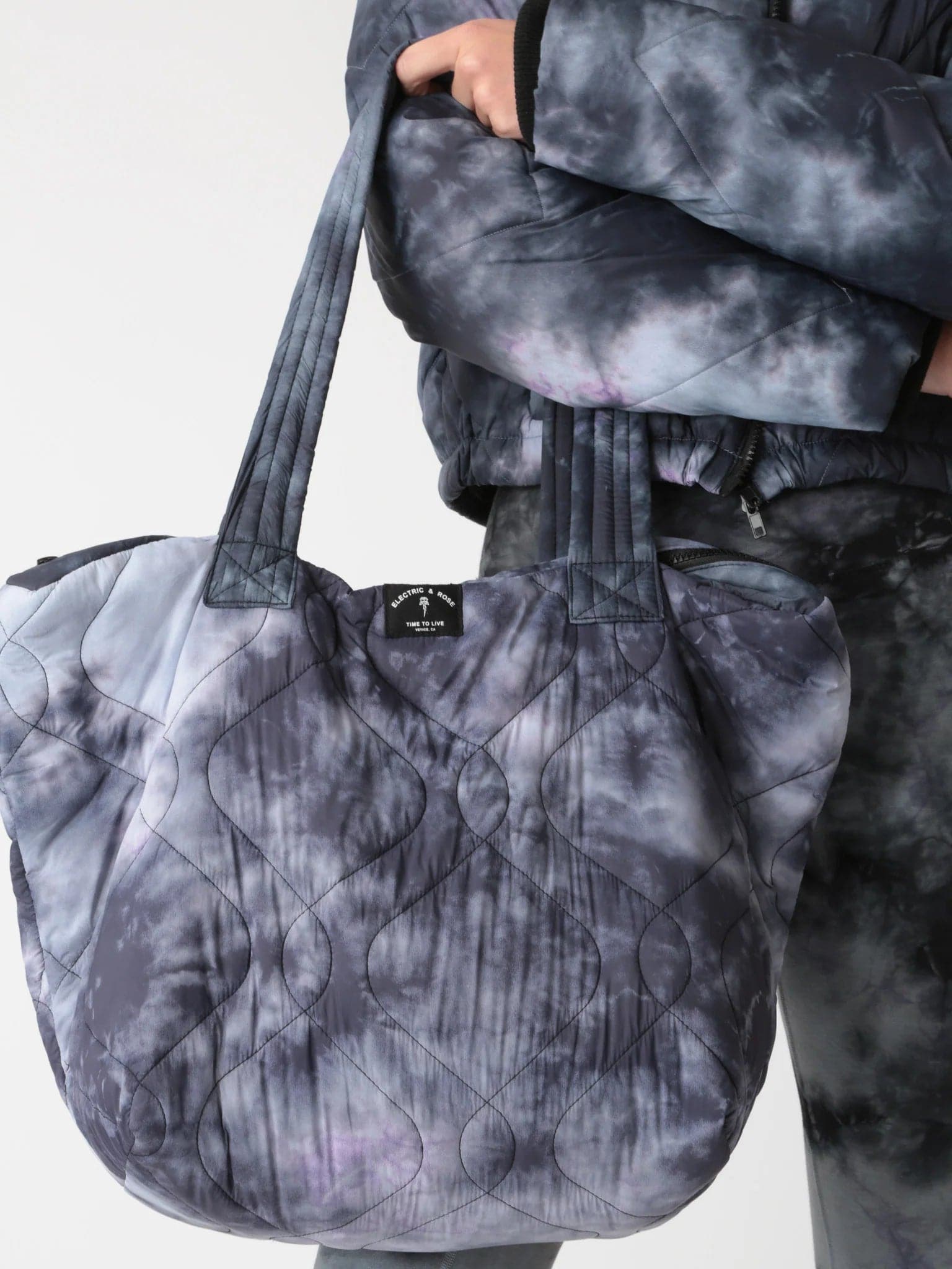 Electric Rose Quilted Tote Bag