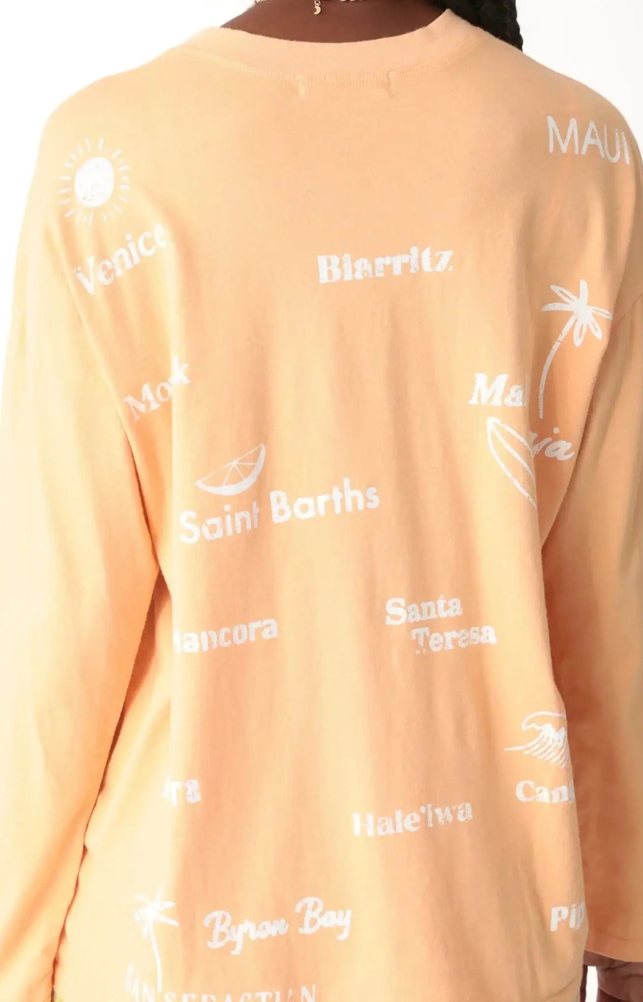 Electric and Rose Camden Boyfriend Tee - Beach Club Graphic Long Sleeved Top by Electric and Rose as seen on celebrities