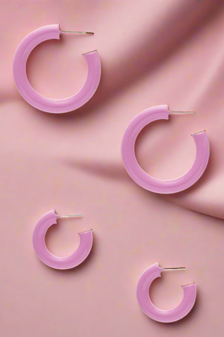 Sofia Richie x 8 Other Reasons Pink Hoop Earrings Earrings by 8 Other Reasons as seen on celebrities