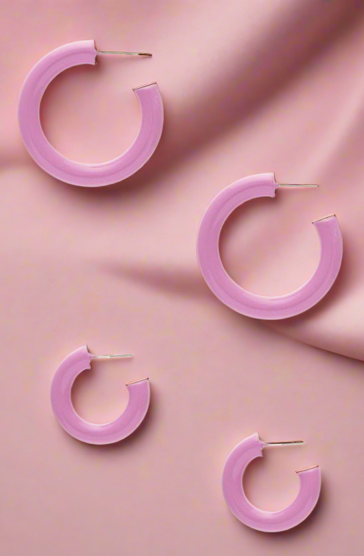 Sofia Richie x 8 Other Reasons Pink Hoop Earrings Earrings by 8 Other Reasons as seen on celebrities