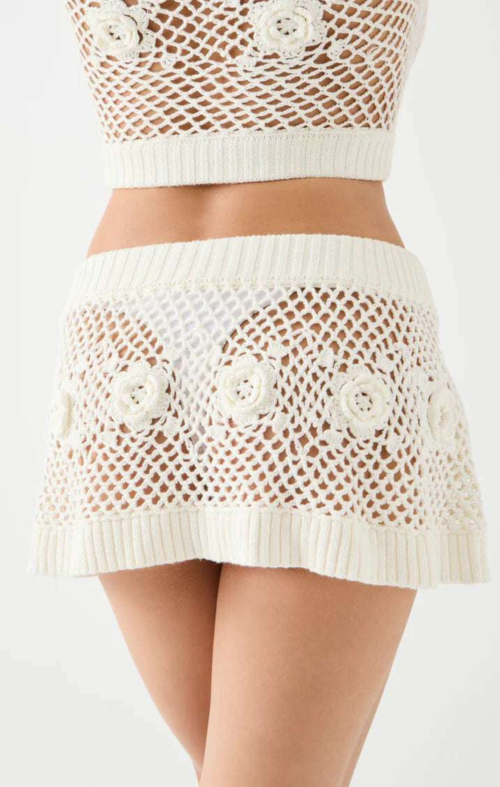 Frankies Bikinis Adaline Crochet Cropped Shirt Crop Top by Frankies Bikinis as seen on celebrities