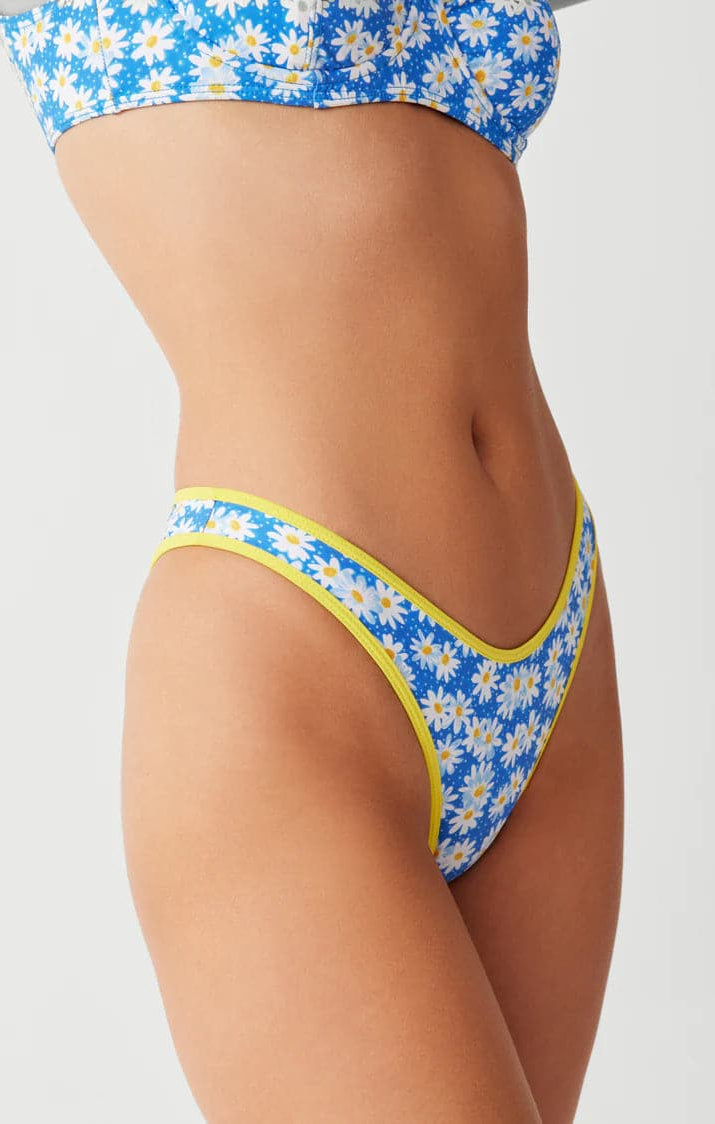 Frankies Bikinis Dove Classic Bikini Bottom in Blue Daisy Bikini Top by Frankies Bikinis as seen on celebrities