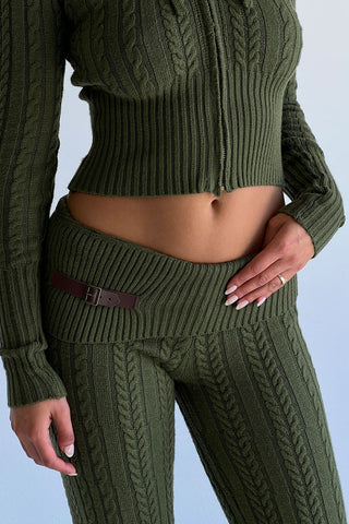 Buy Frankies Bikinis Fleur Low Rise Cloud Knit Pant in Jade Green Online