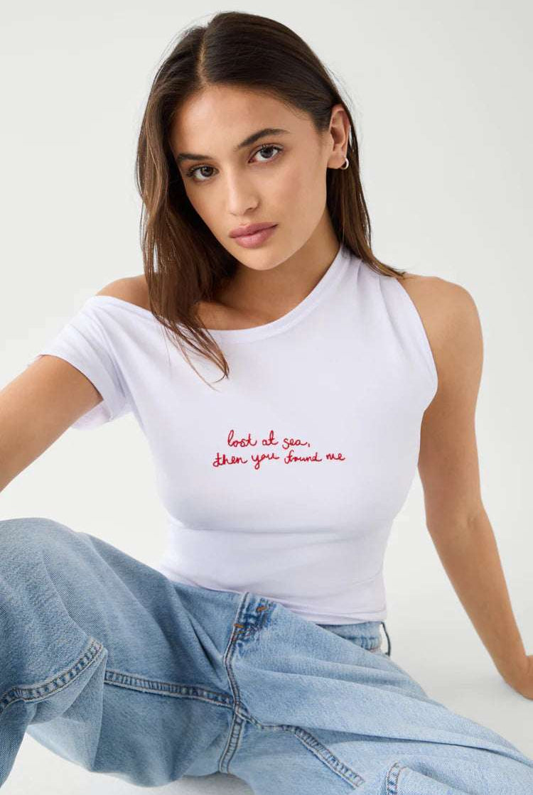 Frankies Bikinis Starlight Cotton Tee Top by Frankies Bikinis as seen on celebrities