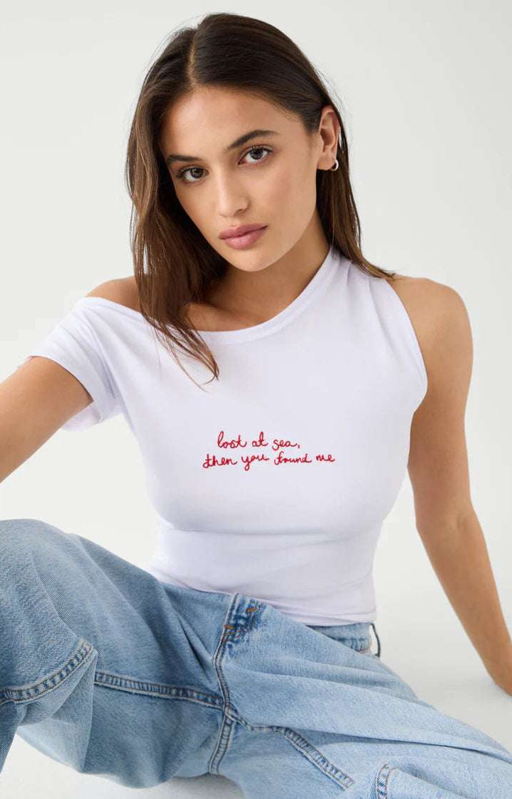 Frankies Bikinis Starlight Cotton Tee Top by Frankies Bikinis as seen on celebrities