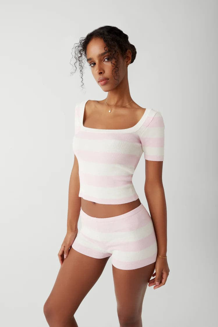 Frankies Bikinis Sunset Ballet Knit Shirt Top by Frankies Bikinis as seen on celebrities