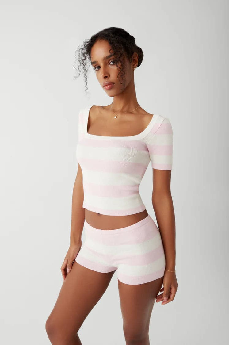 Frankies Bikinis Sunset Ballet Knit Shirt Top by Frankies Bikinis as seen on celebrities