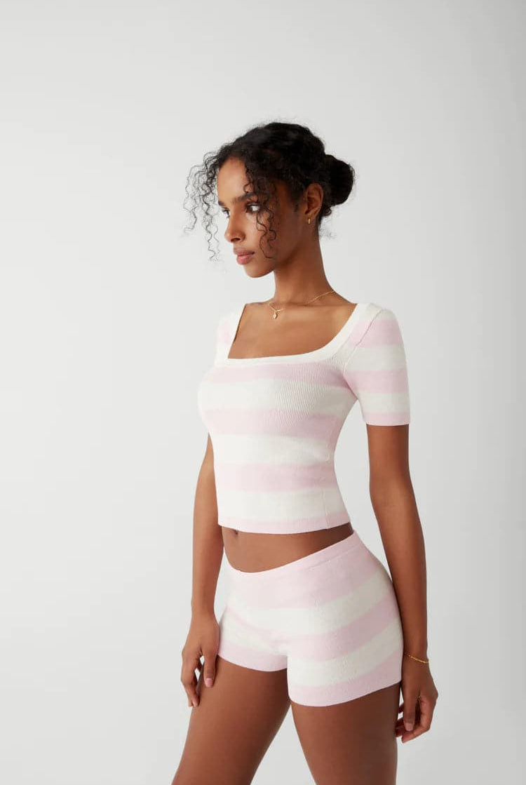 Frankies Bikinis Sunset Ballet Knit Shirt Top by Frankies Bikinis as seen on celebrities