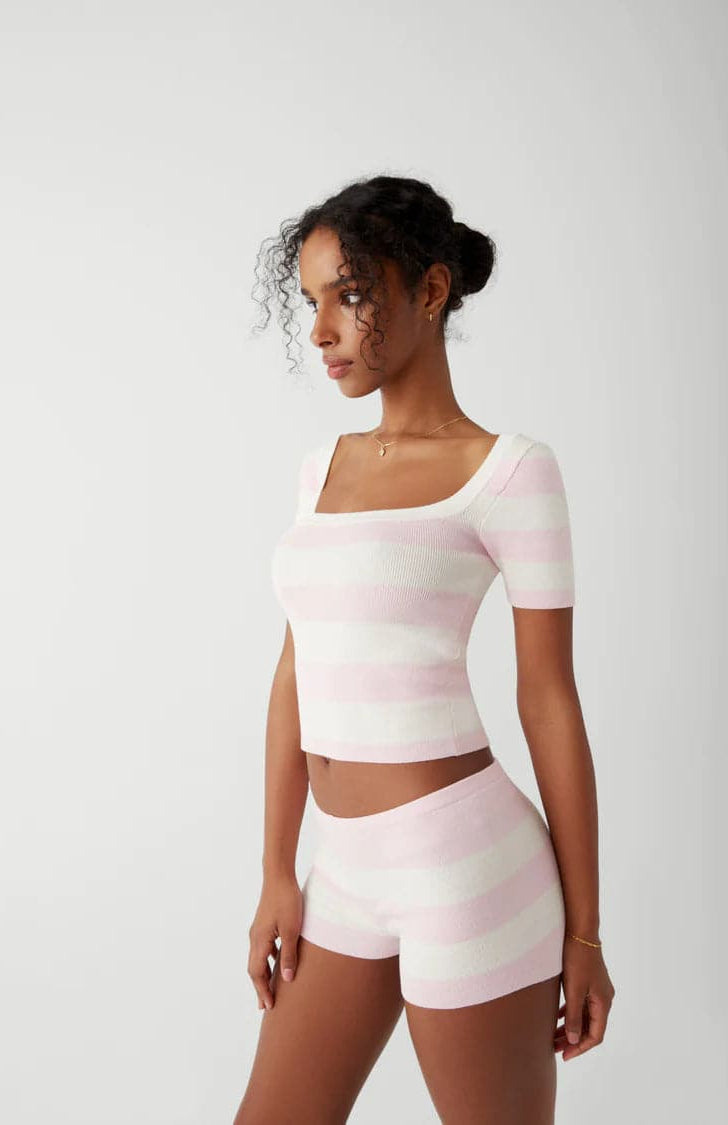 Frankies Bikinis Sunset Ballet Knit Shirt Top by Frankies Bikinis as seen on celebrities