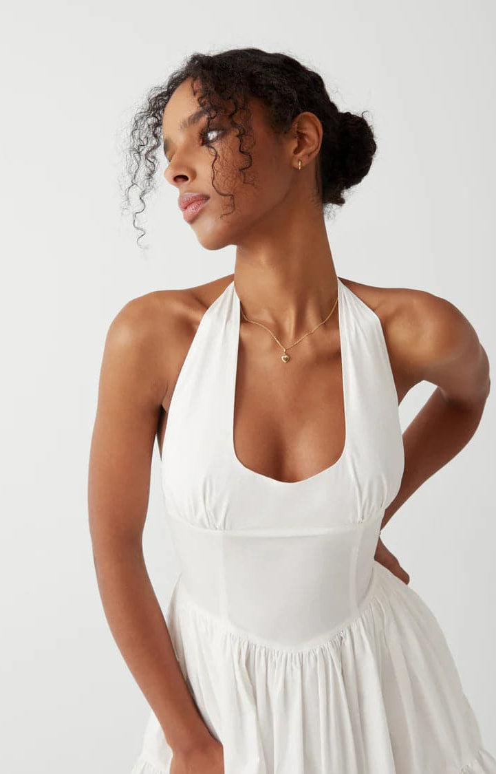 Frankies Bikinis Tulsa Halter Midi Dress as seen on Malin Andersson Maxi Dress by Frankies Bikinis as seen on celebrities