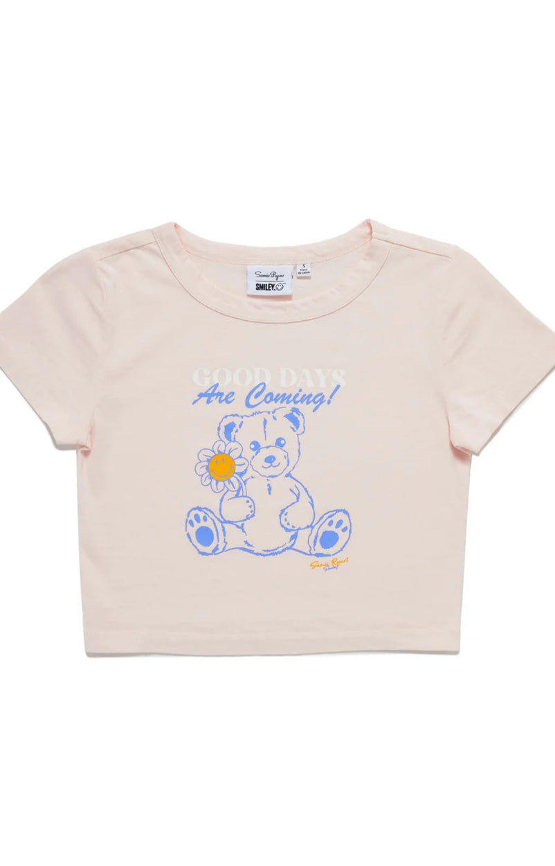 Samii Ryan x Smileyworld® Good Days Baby Tee T-Shirt by Samii Ryan as seen on celebrities