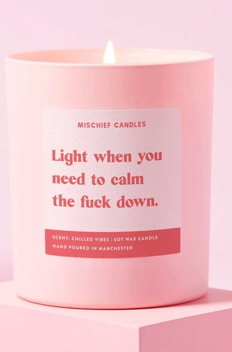 Funny Calm the Fuck Down Friendship Gift Funny Candle Candles by Mischief Candles as seen on celebrities