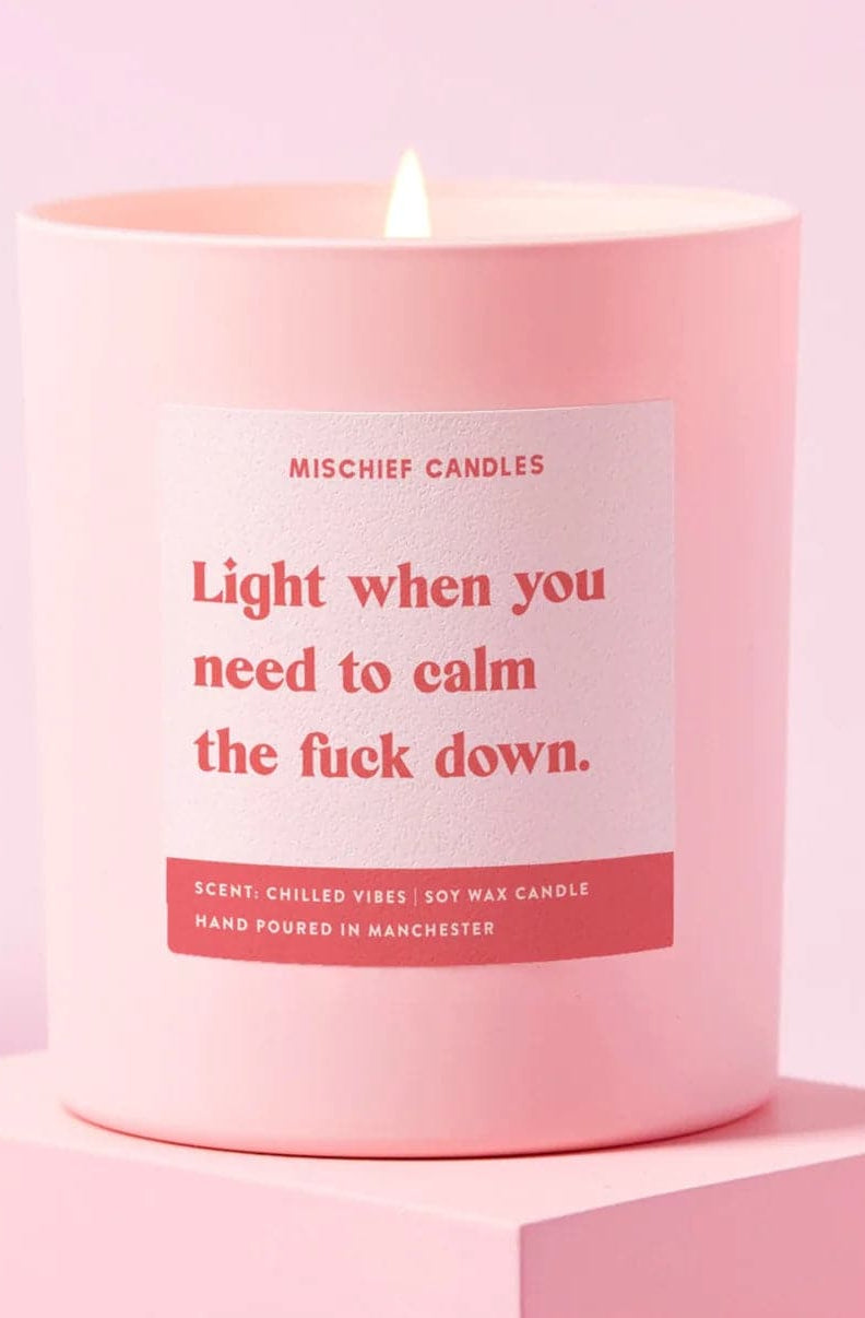Funny Calm the Fuck Down Friendship Gift Funny Candle Candles by Mischief Candles as seen on celebrities