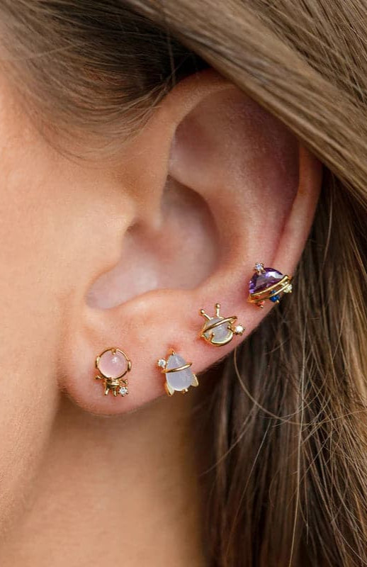 Girls Crew Blast Off Earring Stud Set Earrings by Girls Crew as seen on celebrities