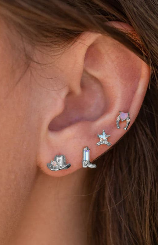 Girls Crew Cowgirl Earring Stud Set Earrings by Girls Crew as seen on celebrities