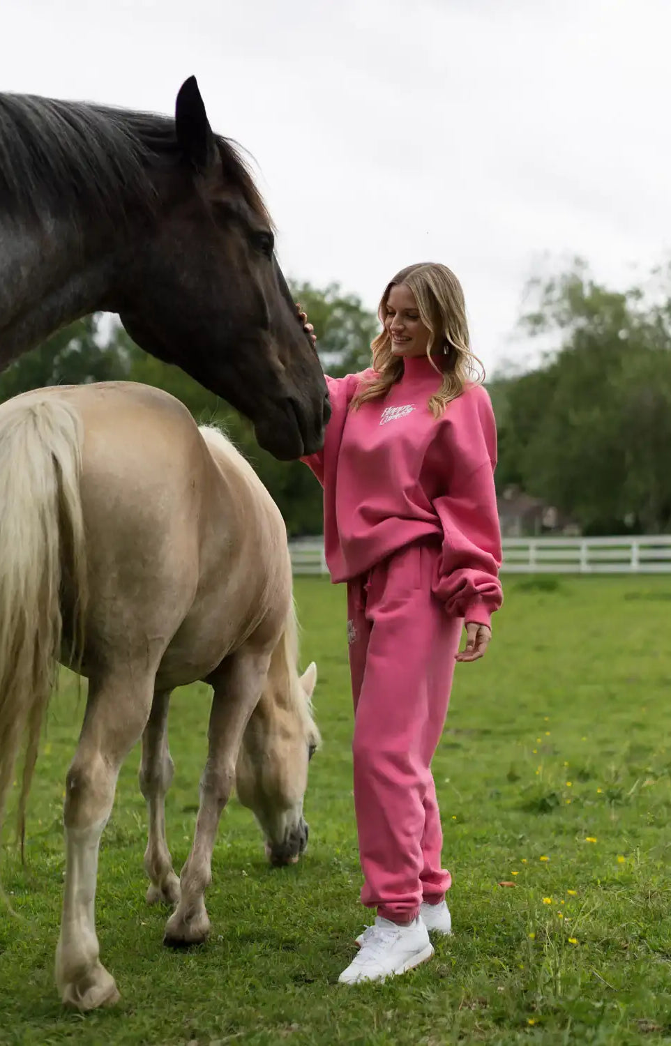 Happy Camp3r Hot Pink Mockneck Sweatshirt